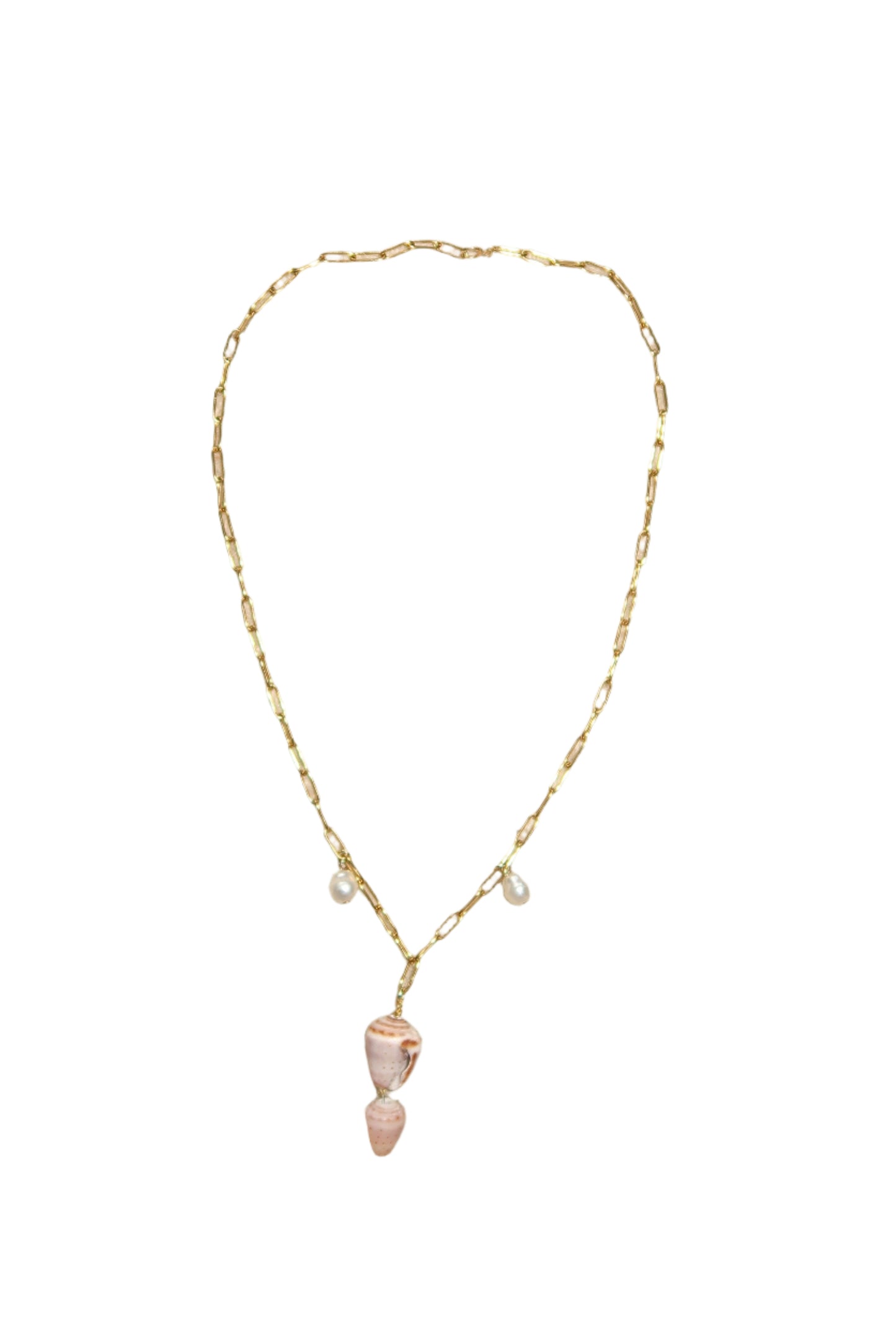 stacked cone shell necklace