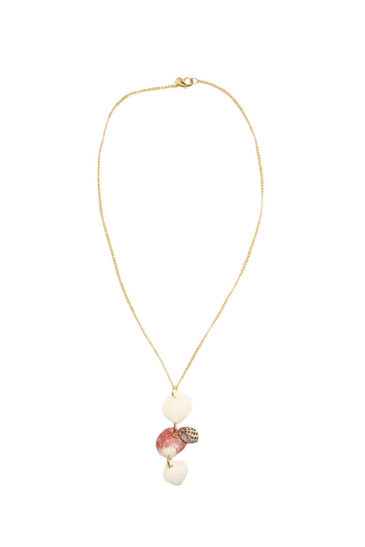 stacked hawaiian fan shell necklace